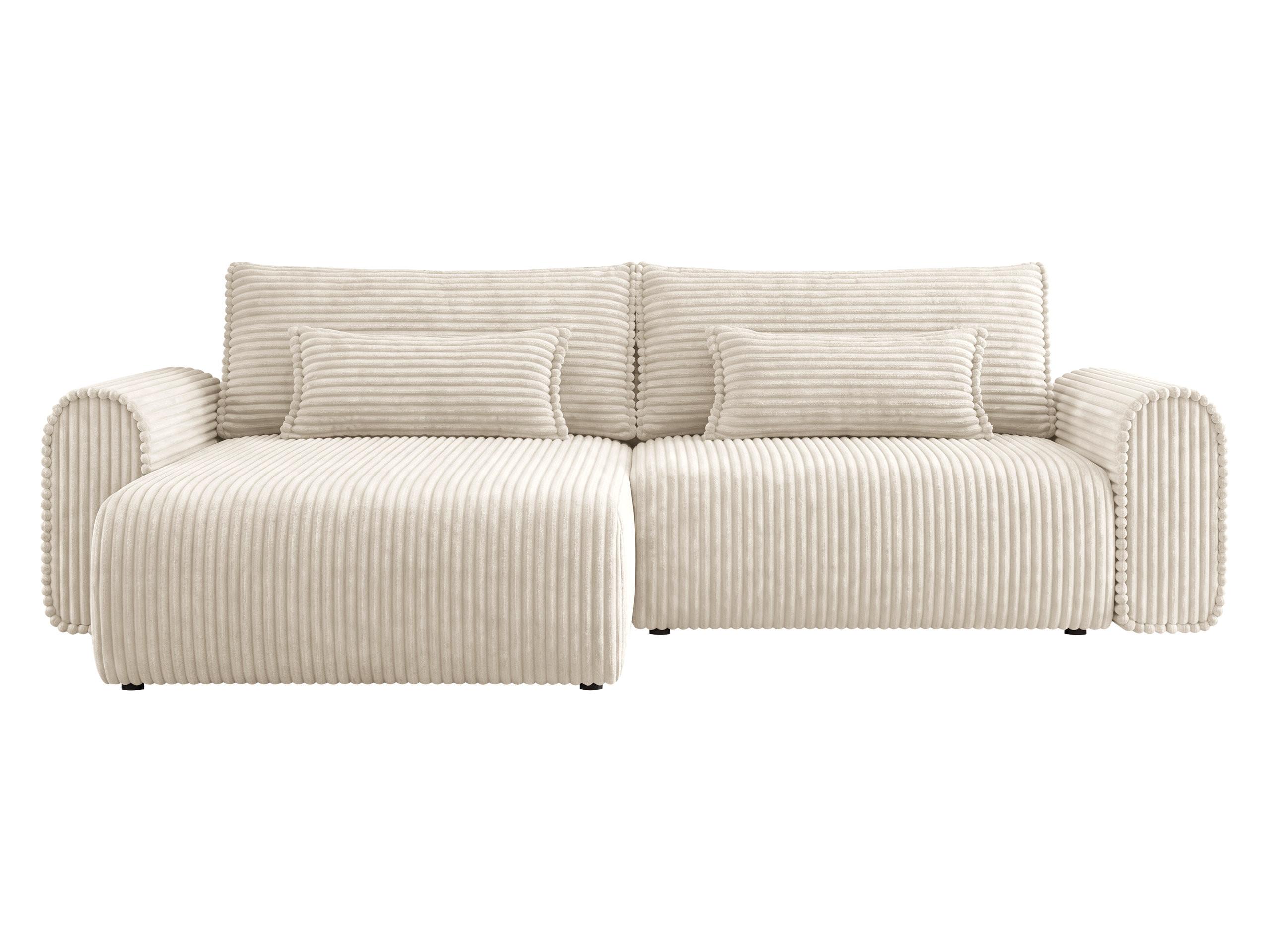ECKSOFA Surles Cord - Creme/Schwarz, Holz/Kunststoff (245/145cm) - MIRJAN24