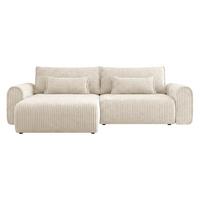 ECKSOFA Surles Cord - Creme/Schwarz, Holz/Kunststoff (245/145cm) - MIRJAN24