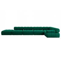 ECKSOFA modulares Sofa Felto-L3 - 475x190x70 cm Dunkelgrün Velours - Dunkelgrün, Holzwerkstoff/Textil (475/190cm) - ALTDECOR