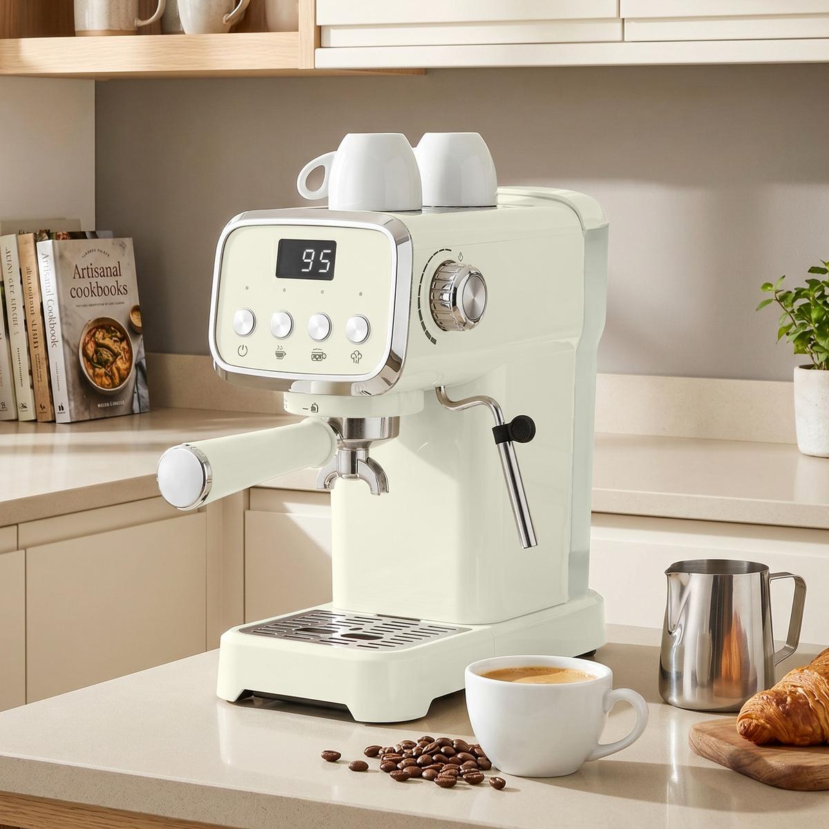 SIEBTRÄGERMASCHINE ABS Edelstahl Cremeweiß - Creme, Metall (17/31/32cm) - HOMCOM