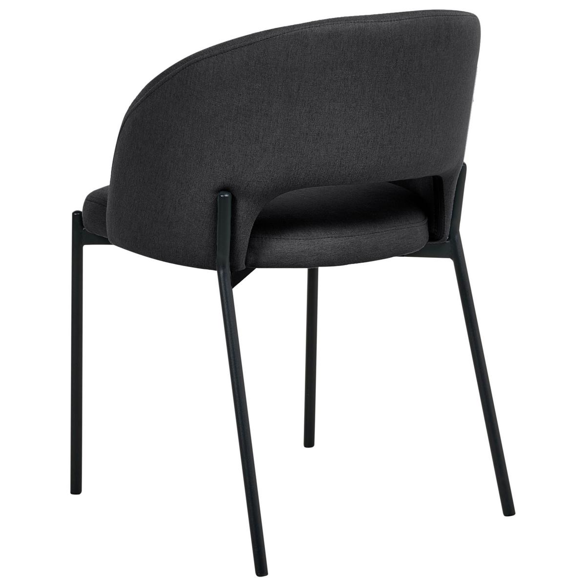 ESSZIMMERSTUHL 2er-Set Stoff Schwarz Penny - Schwarz, Textil (46/76/50cm) - Beliani