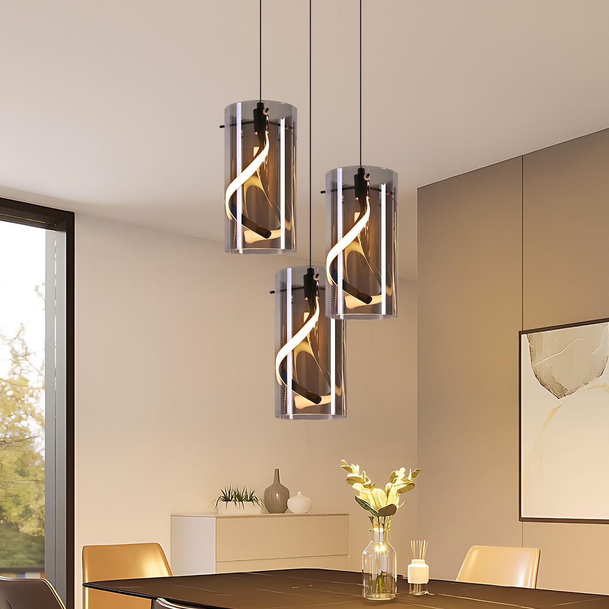 LED PENDELLEUCHTE Alistair 25/25/150 cm - Schwarz, Glas (25/25/150cm) - ZMH