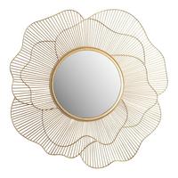 WANDSPIEGEL Rund Metall Gold 77 cm Blütenform - Goldfarben, Glas (77/77/3cm) - KADIMA DESIGN