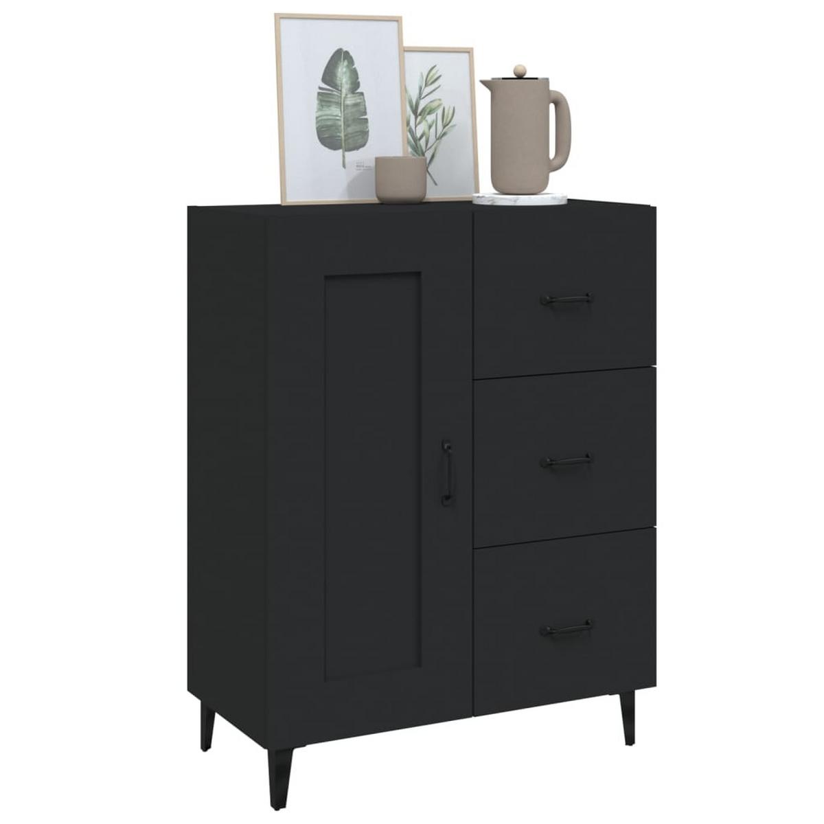 KOMMODE Foster 69.5/34/90 cm - Schwarz, Holzwerkstoff (69.5/90/34cm) - Nettlife
