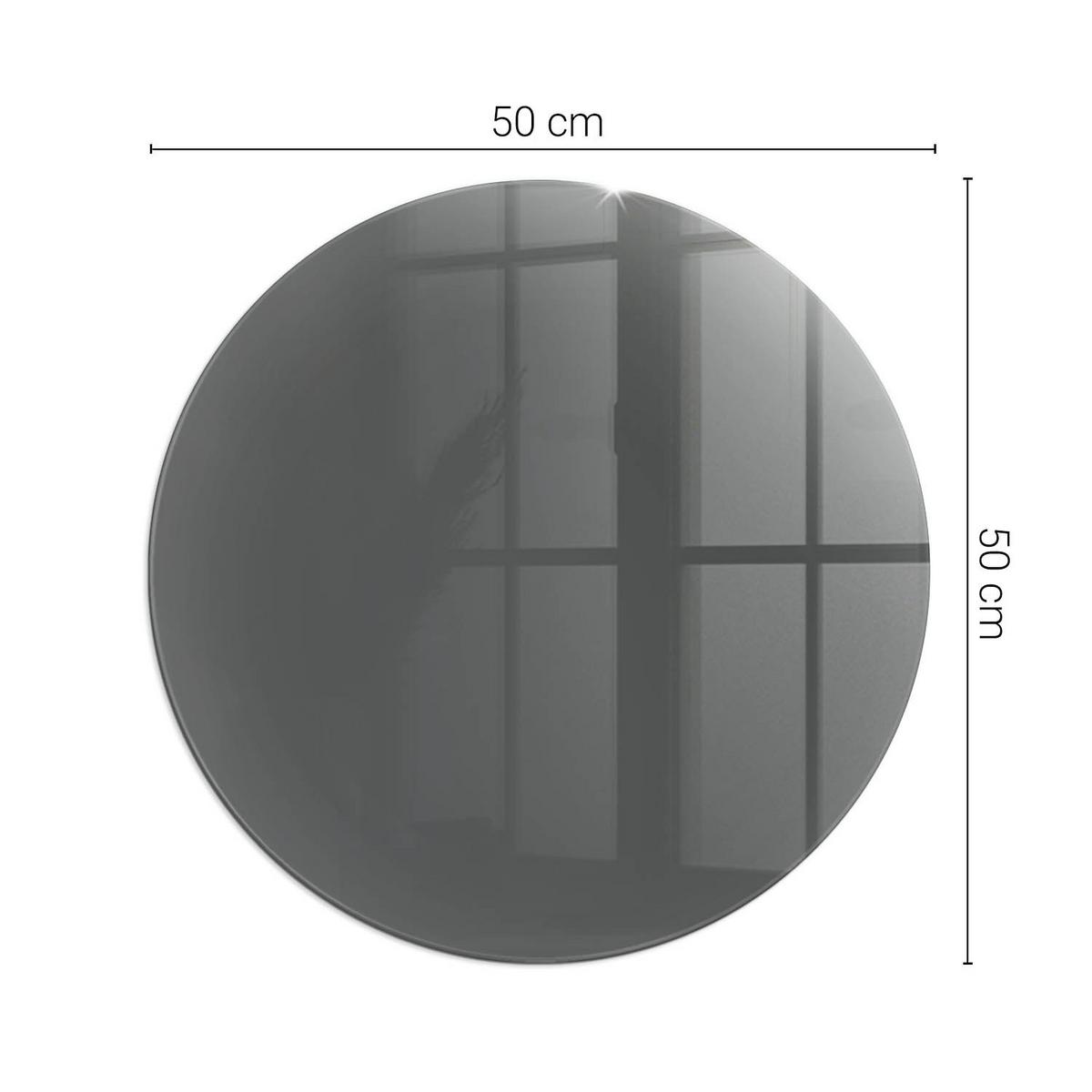 GLASPLATTE für Kamin Ø 50 cm - Grau, Glas (50/50/0.4cm) - TULUP
