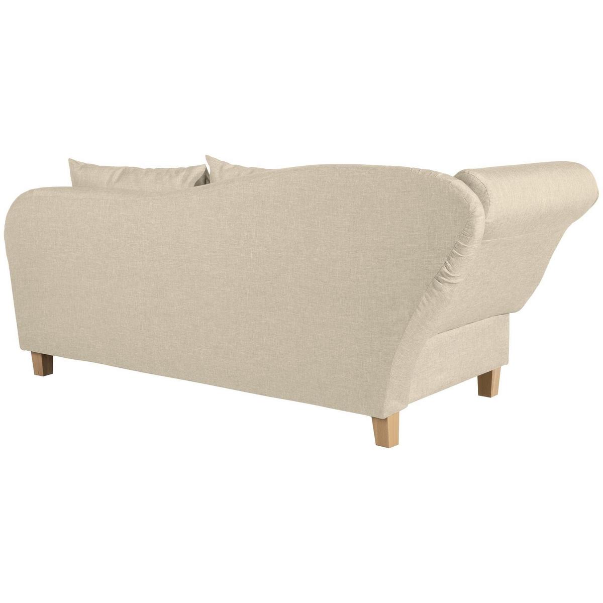 RECAMIERE mit Armteil links klappbar Katia Bezug Flachgewebe Buche natur / beige - Beige, Kunststoff (190/82/88cm) - 58aufmkessel