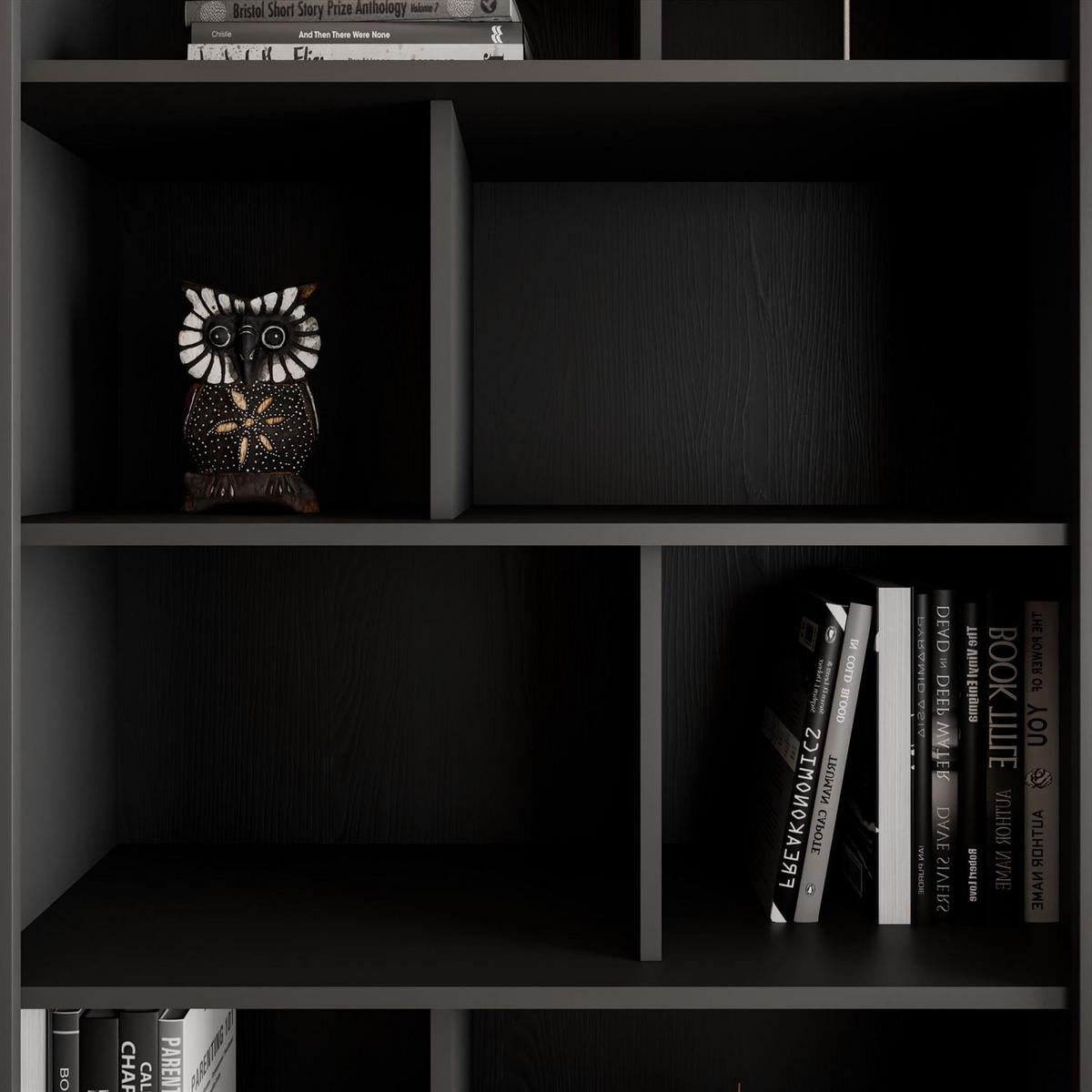 REGAL SCARLETT MIT SCHUBLADEN SCHWARZ - Schwarz, Holzwerkstoff (88/193.8/38cm) - Lookway