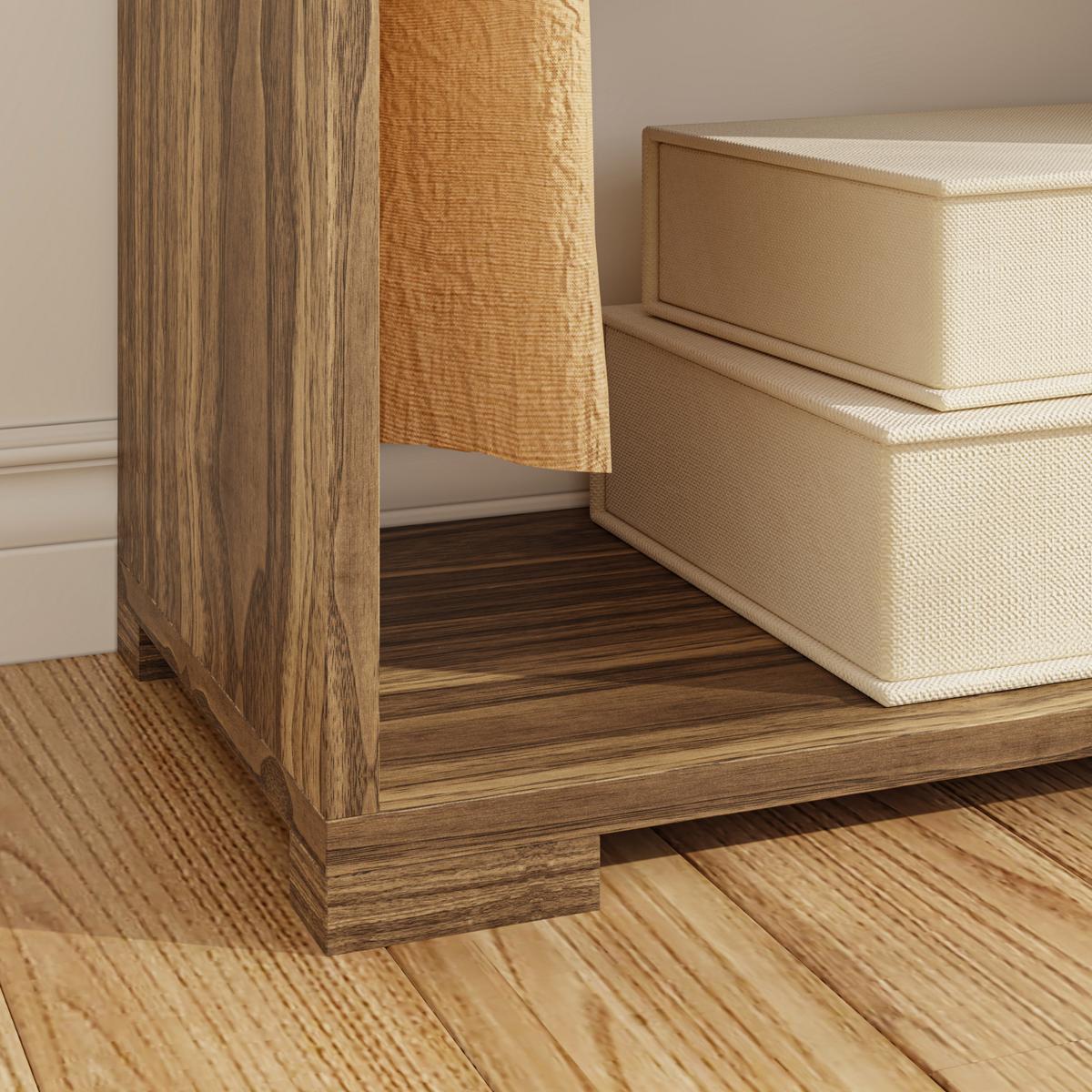 KLEIDERSCHRANK Nesbyen - Walnussfarben, Holzwerkstoff/Kunststoff (90/126/30cm) - [en.casa]