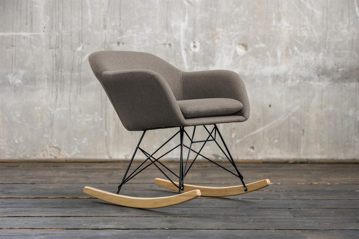 SCHAUKELSTUHL STELLA Braun Webstoff - Braun, Textil (62/73/75cm) - KAWOLA