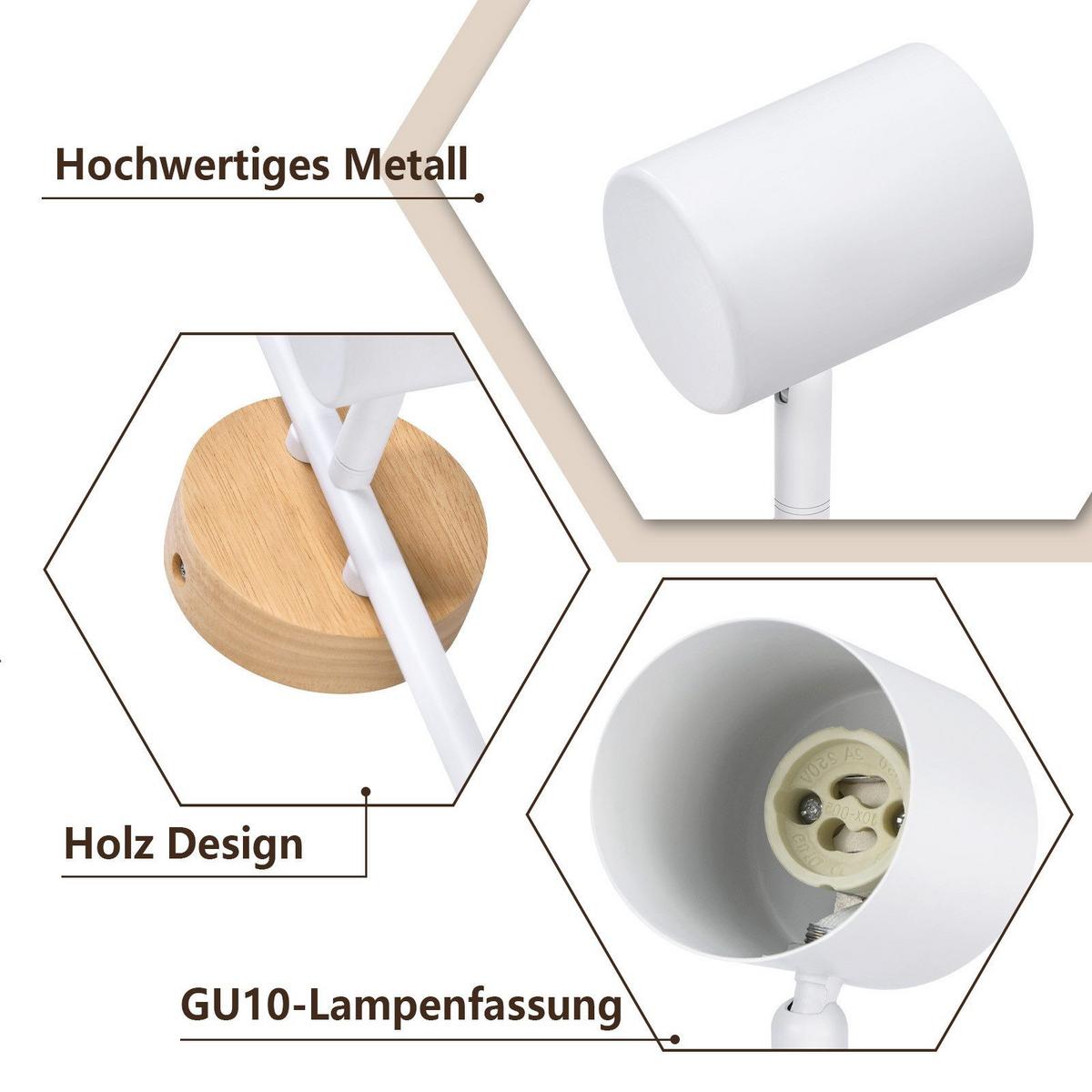DECKENSTRAHLER Mönchengladbach 3-flammig 42.5/9/16.5 cm - Weiß, Metall (42.5/9/16.5cm) - Nettlife