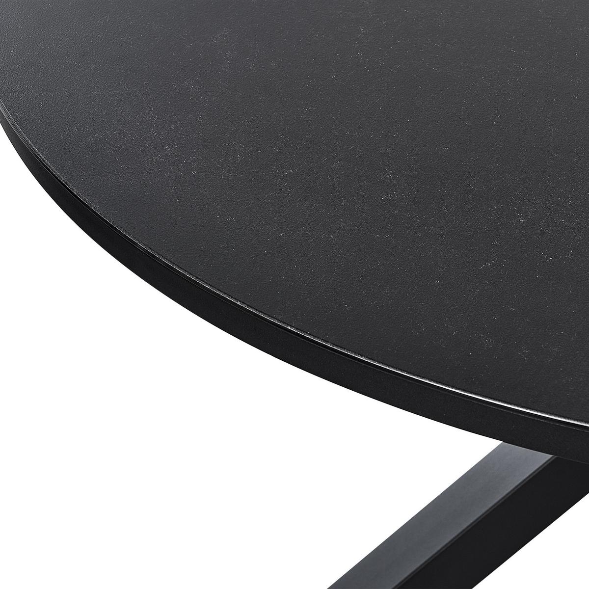 GARTENTISCH Keramik Schwarz Maletto - Schwarz, Metall (120/120/66cm) - Beliani