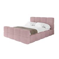 POLSTERBETT mit Bettkasten und Lattenrost, Bett mit Kopfteil, Boxbett ohne Matratze, Doppelbett mit Stauraum - NATA-Z 120x200 Rosa - Rosa, Holzwerkstoff/Textil (120/200cm) - ALTDECOR
