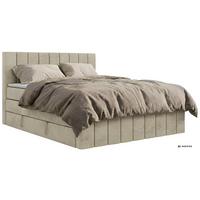BOXSPRINGBETT ALVER KING DUO 160/200 - Beige Velvet - Topper T25 - H4 - Beige/Schwarz, Kunststoff/Textil (160/200cm) - MKS