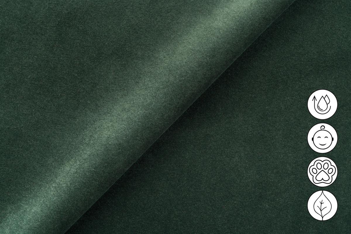 SOFA RELAX FIERO 3-Sitzer, Grüner Veloursstoff - Schwarz/Grün, Holz/Textil (212/82/103cm) - Courtois Laville