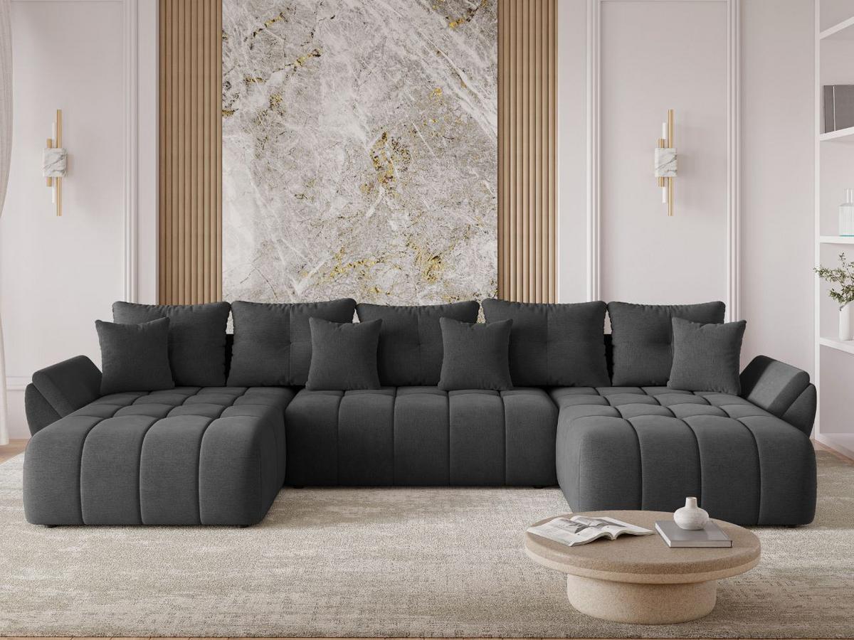 ECKSOFA Decor U Anthrazit - Anthrazit, Holz/Textil (381/192cm) - Graingold
