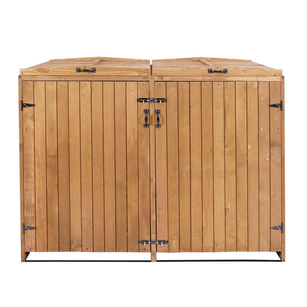 2ER-/4ER-MÜLLTONNENVERKLEIDUNG Braun - Braun, Holz (158/126/98cm) - MCW