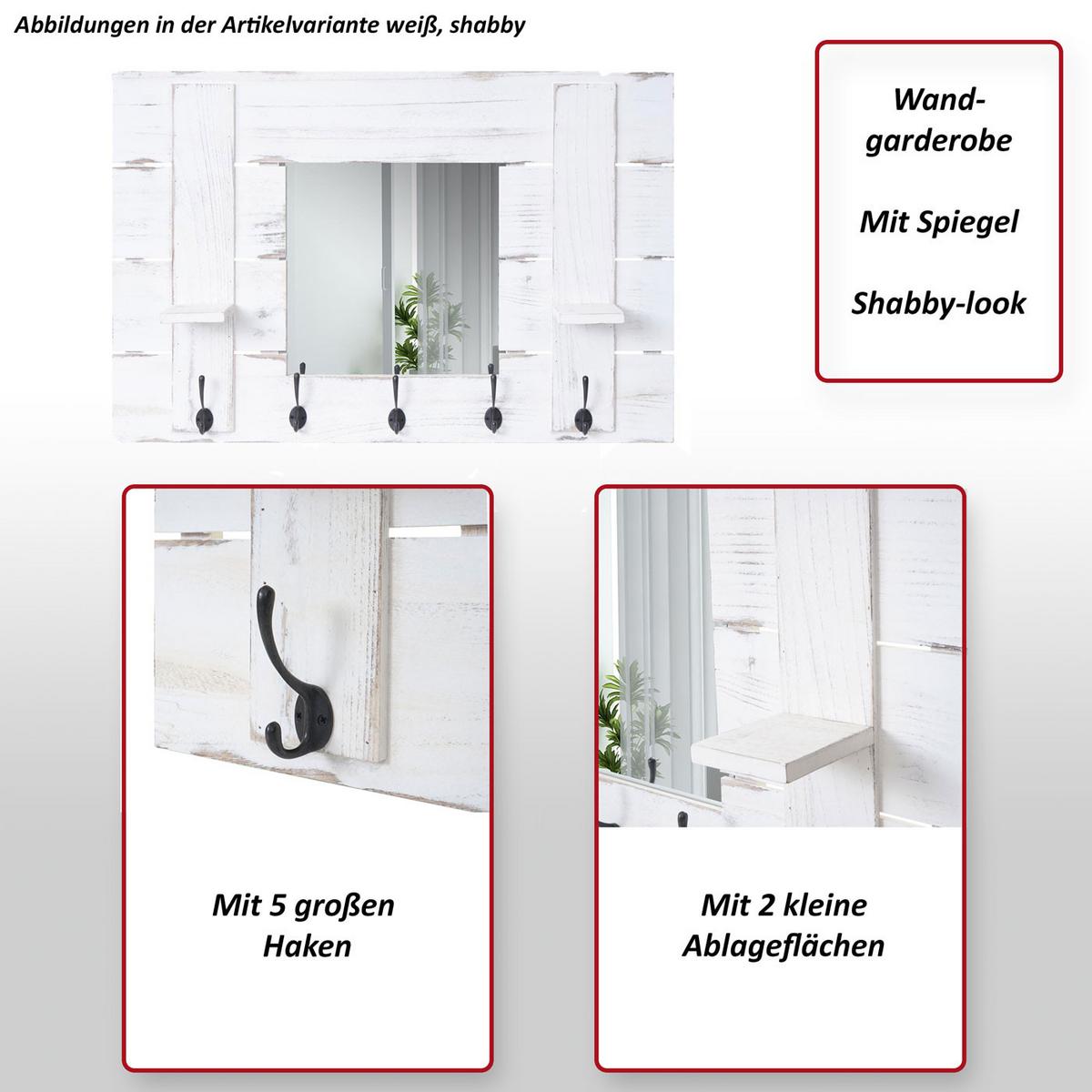 WANDGARDEROBE MIT SPIEGEL Grau - Grau, Holz (90/60/14cm) - MCW