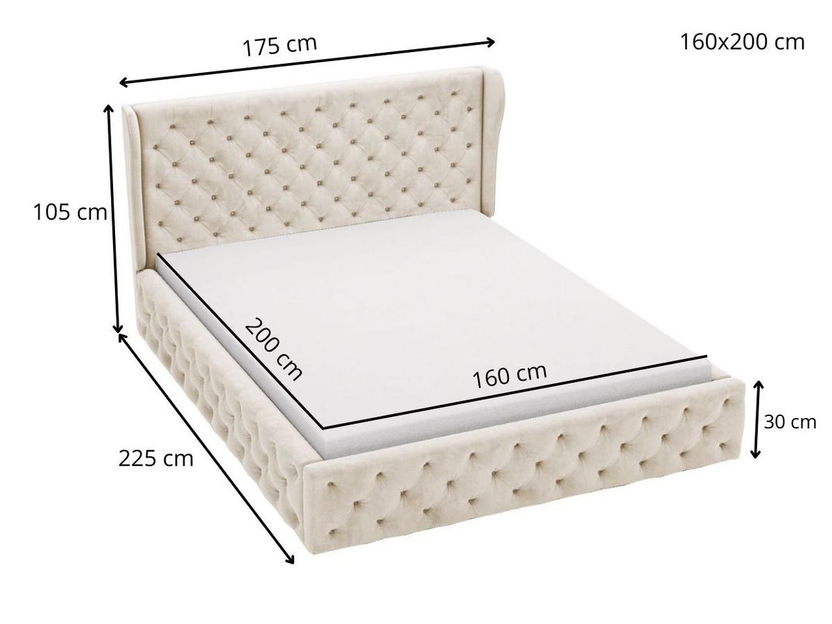 POLSTERBETT Kingston 160x200 Beige - Beige/Naturfarben, Holz/Kunststoff (160/200cm) - Graingold