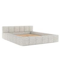 POLSTERBETT Milos mit Stauraum 160/200 cm Hellgrau im Modesto Stoff - Hellgrau/Schwarz, Holz/Holzwerkstoff (160/200cm) - AltaBeds