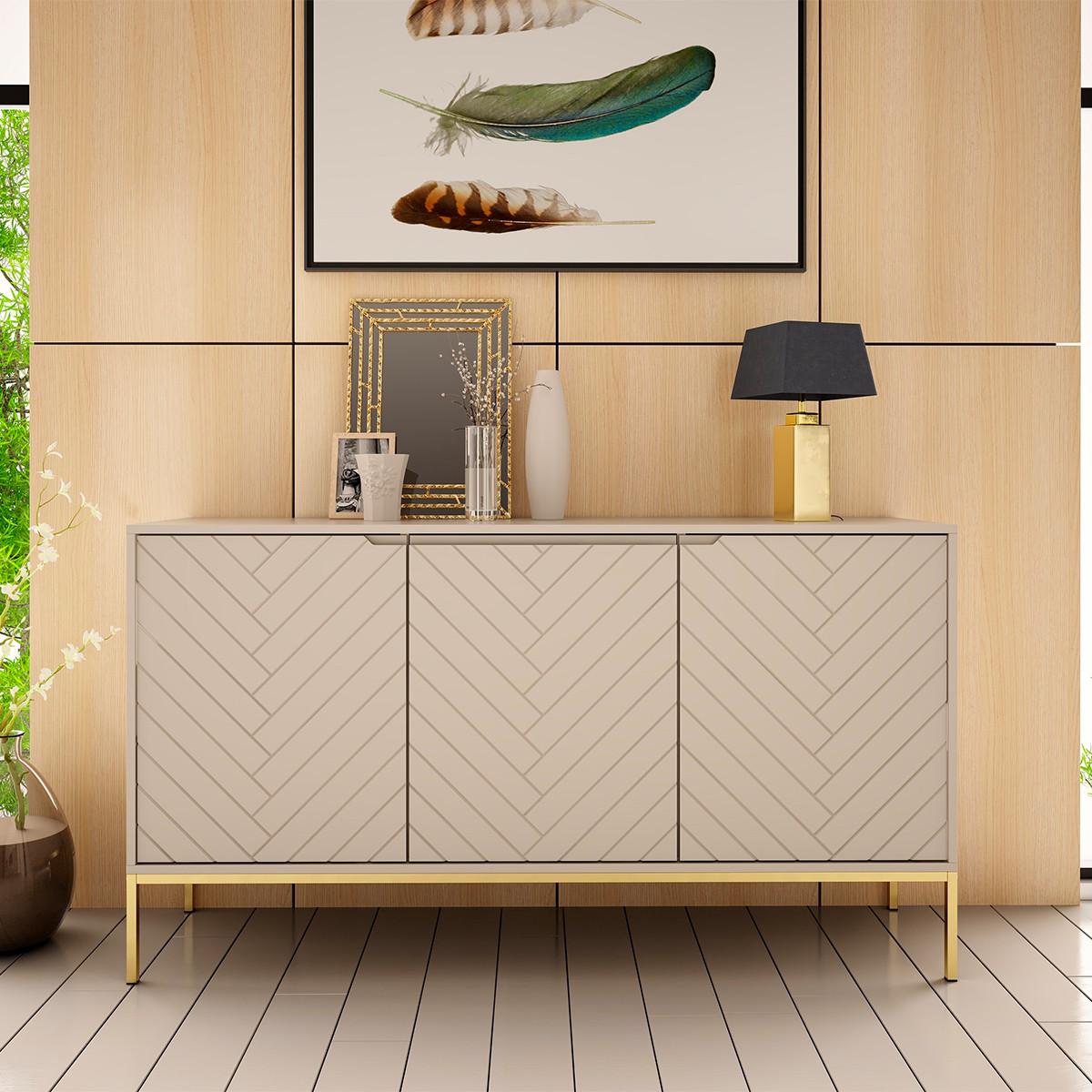 SIDEBOARD Daria Kaschmir - Beige, Holzwerkstoff (151/103/39cm) - Petits-meubles