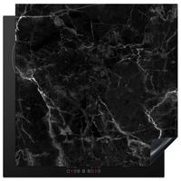 HERDABDECKPLATTE Marmor - Schwarz - Weiß - Textur - Marmoroptik Induktionsmatte 78x78 cm - Silberfarben, Kunststoff (78/78/0.2cm) - MuchoWow