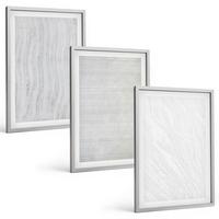 BILDER SET 3er Set - 40x60 cm Silberner Rahmen - Helle Sandmusterstrukturen - Silberfarben, Kunststoff (40/60cm) - TULUP