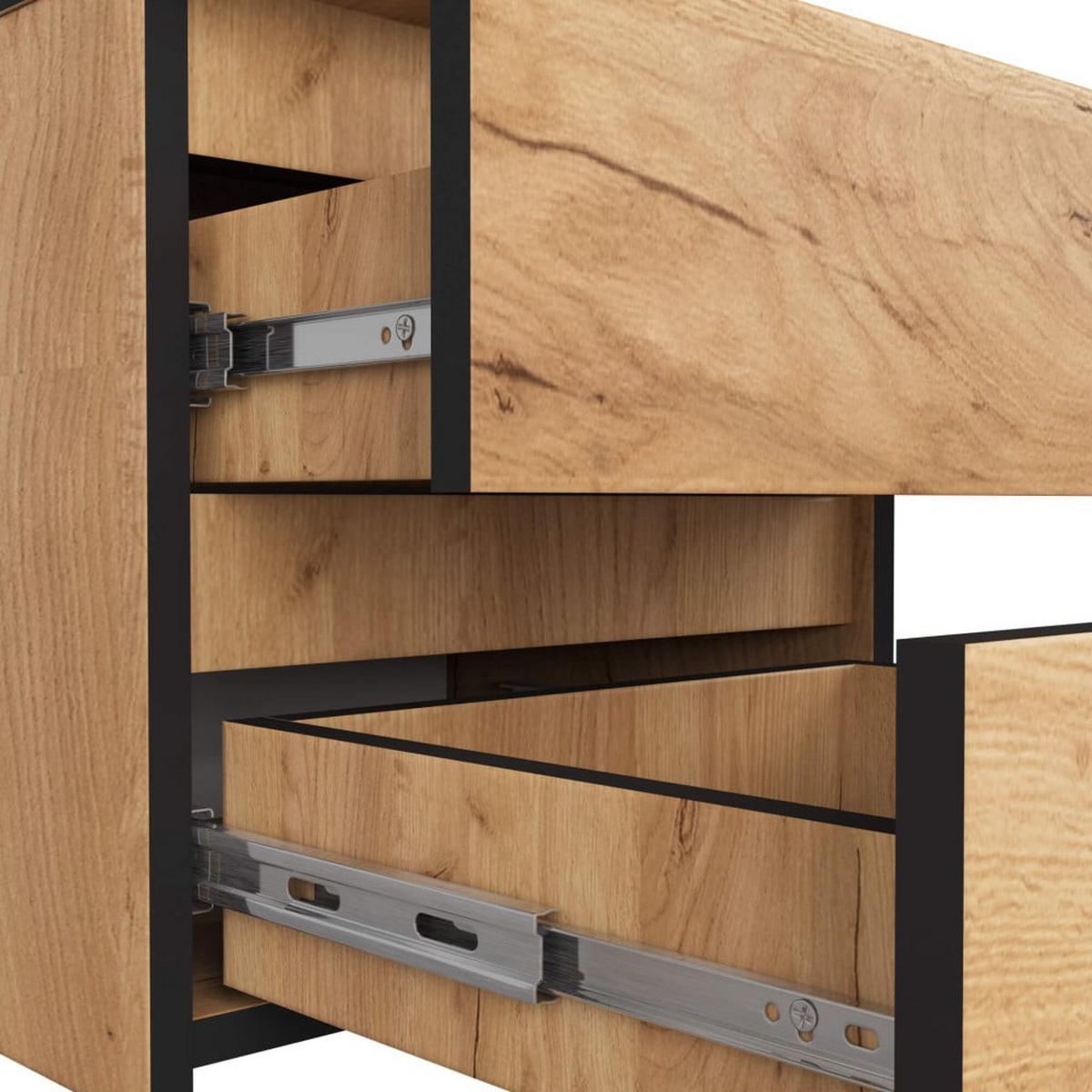 NACHTTISCH Eiche Craft 40/40/35 - Eiche San Remo, Holzwerkstoff (40/40/35cm) - RAUMHIRSCH FURNITURE