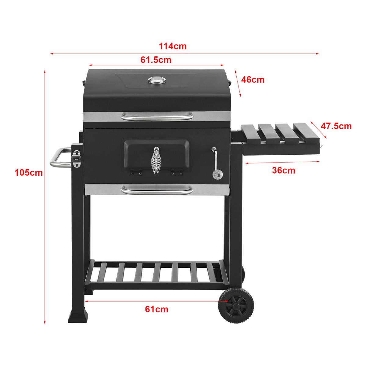 GRILLWAGEN Arnad - Schwarz, Metall (114/105/47.5cm) - casa.pro