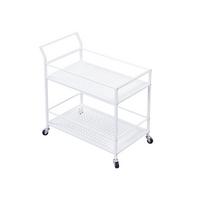 SERVIERWAGEN ALCUDIA, Eisen, mit Ablagen, mit Gitterstruktur, Weiß, 79 x 45 x 83 cm - Weiß, Metall (79/83/45cm) - KADIMA DESIGN