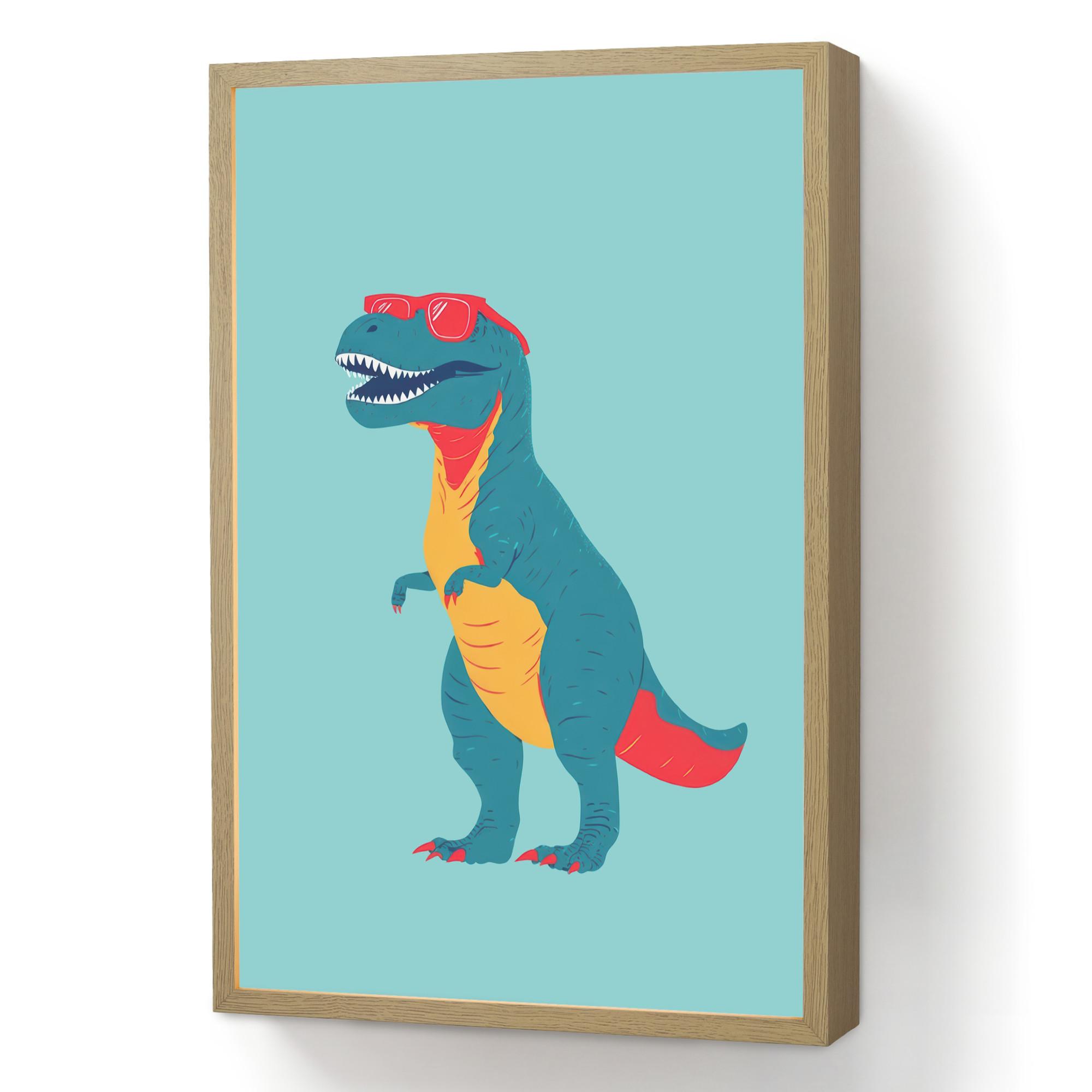 NACHTTISCHLAMPE MIT AKKU Dinosaurier - Blau - Sonnenbrille 40x60 cm - Hellblau, Holzwerkstoff (8/40/60cm) - OnlyWow