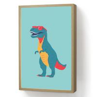 WANDLEUCHTE MIT AKKU Dinosaurier - Blau - Sonnenbrille 40x60 cm - Hellblau, Holzwerkstoff (40/60/8cm) - OnlyWow