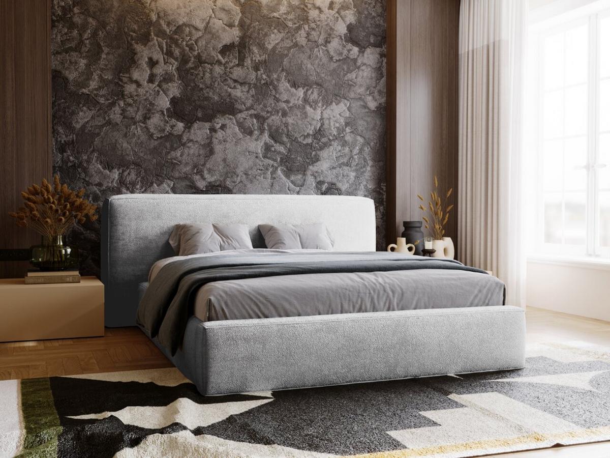 POLSTERBETT Monza 140x200 Hellgrau - Hellgrau, Textil (140/200cm) - Graingold