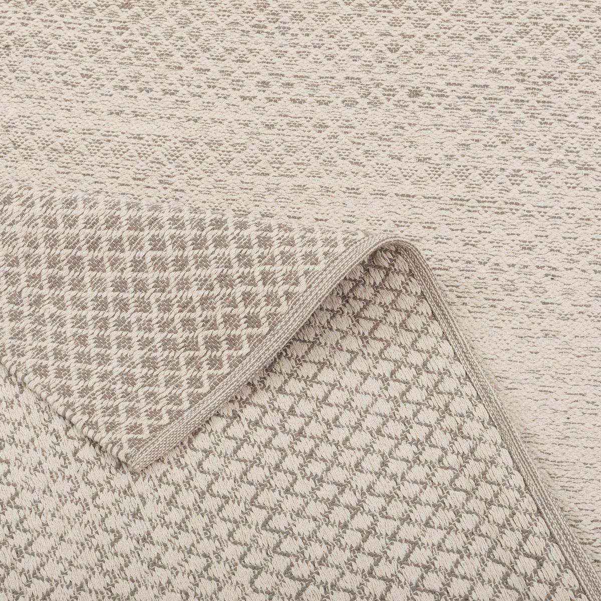 BAUMWOLLE NATUR KELIM TEPPICH SANDY MELIERT - Grau, Textil (70/140cm) - Pergamon