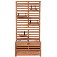 GARTENBANK Akazienholz hellbraun mit Stauraum Wandpaneel 80 cm Matino - Hellbraun, Holz (80/170/40cm) - Beliani