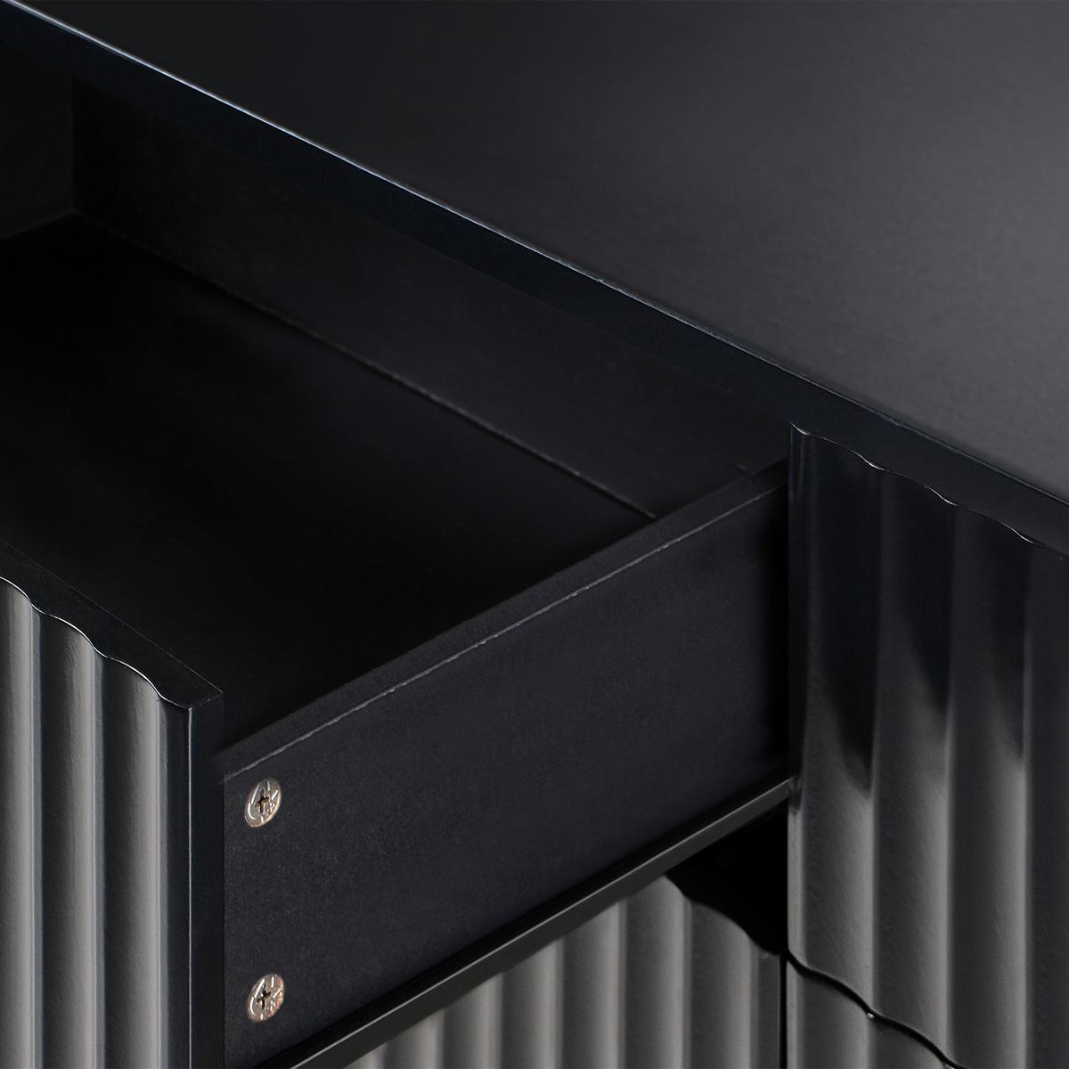 KOMMODE mit 6 Schubladen Schwarz Glastonbury - Schwarz, Holzwerkstoff (120/80/40cm) - Beliani
