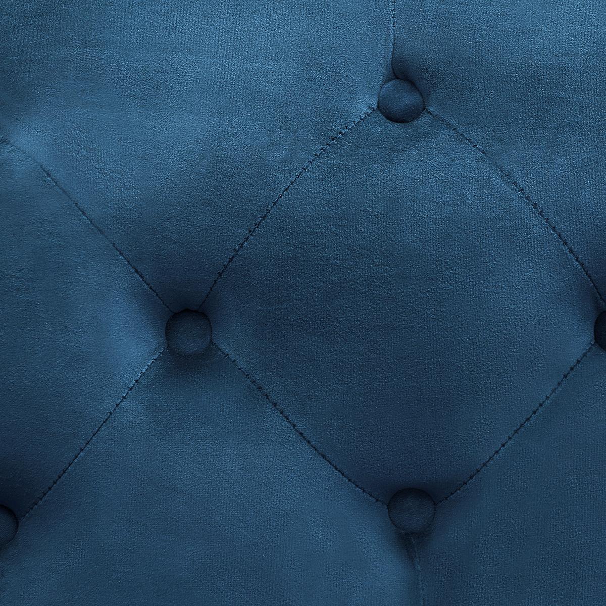 2-SITZER-SOFA Samtstoff Kobaltblau Skien - Hellblau, Textil (165/91/83cm) - Beliani