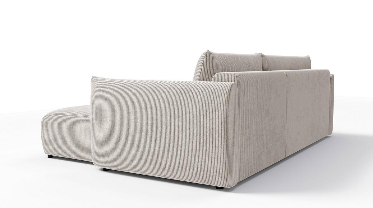 ECKSOFA TAUER 3-Sitzer links, perlweiß - Schwarz/Weiß, Holz/Textil (248/173cm) - Wozimo