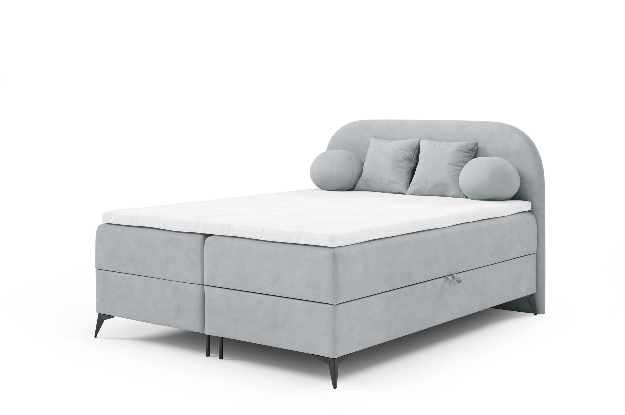 BOXBETT Gorgia - Hellgrau, Holzwerkstoff/Textil (160/200cm) - Fun Möbel