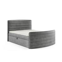 BOXBETT Ambra In Elisa Velvet - Schieferfarben, Holzwerkstoff/Textil (160/200cm) - Fun Möbel