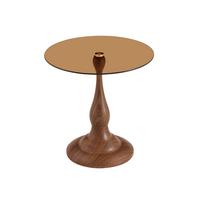BEISTELLTISCH Rund Glas Modern Sofatisch Metallgestell Braun & Schwarz - Braun, Glas (50/50/51.5cm) - Urban Meuble