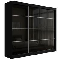KLEIDERSCHRANK PEKA III - 250 cm - Schwarz - Schwarz, Holzwerkstoff (250/215/61cm) - ALTDECOR