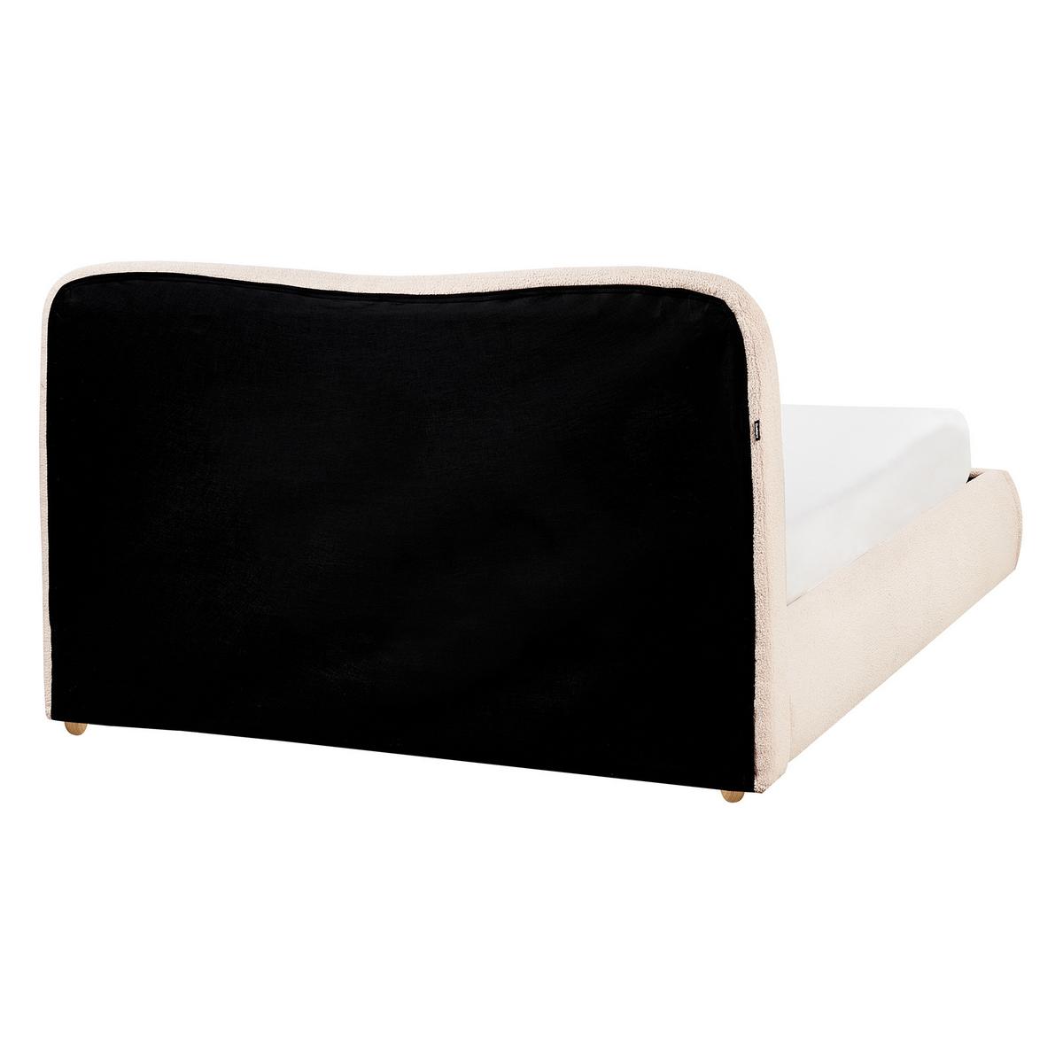 BETT mit Stauraum 140/200 cm Bouclé Hellbraun Blagnac - Hellbraun, Textil (140/200cm) - Beliani