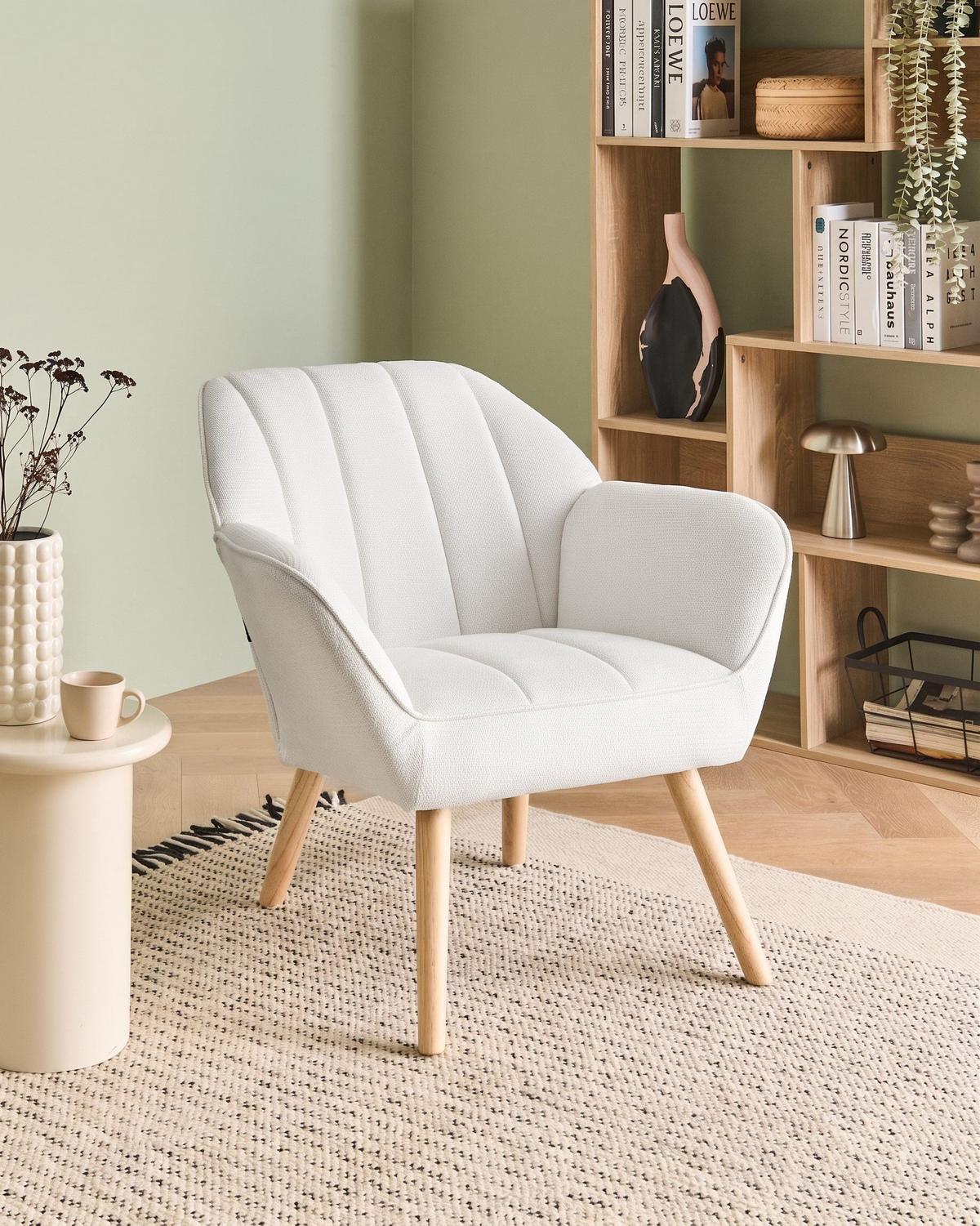 SESSEL Stoff Weiß Torud - Weiß, Textil (79/76/72cm) - Beliani