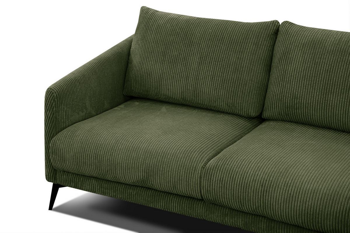 SOFA VILT 3-Sitzer, olivgrün - Schwarz/Olivgrün, Holzwerkstoff/Textil (202/89/94cm) - Wozimo