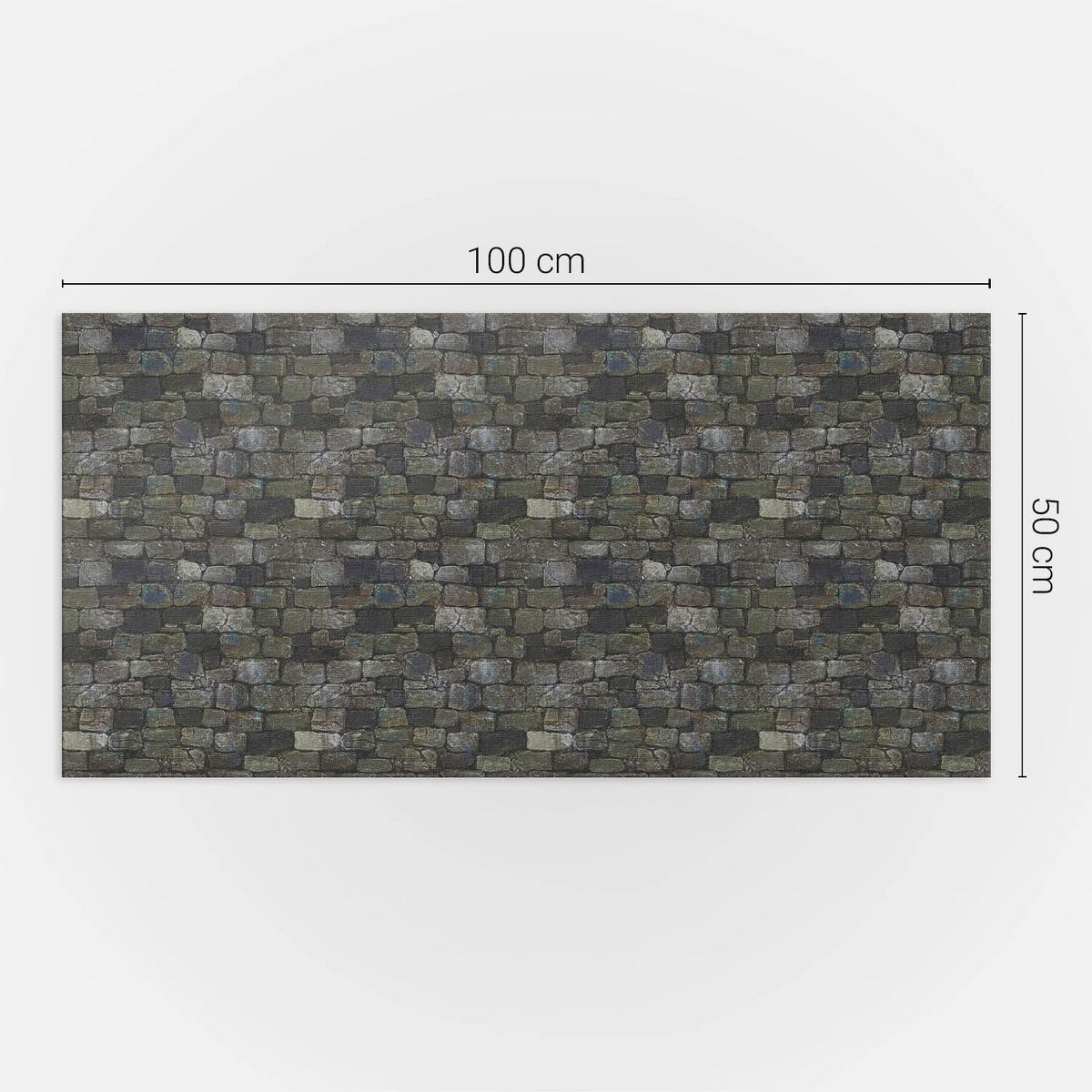 WANDPANEEL 100x50 cm selbstklebend Rocassa - Grau, Kunststoff (50/1.6/100cm) - Wallfluent