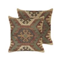 DEKOKISSEN 2er-Set Bunt 45/45 cm Cumbum - Multicolor, Naturmaterialien (45/45cm) - Beliani