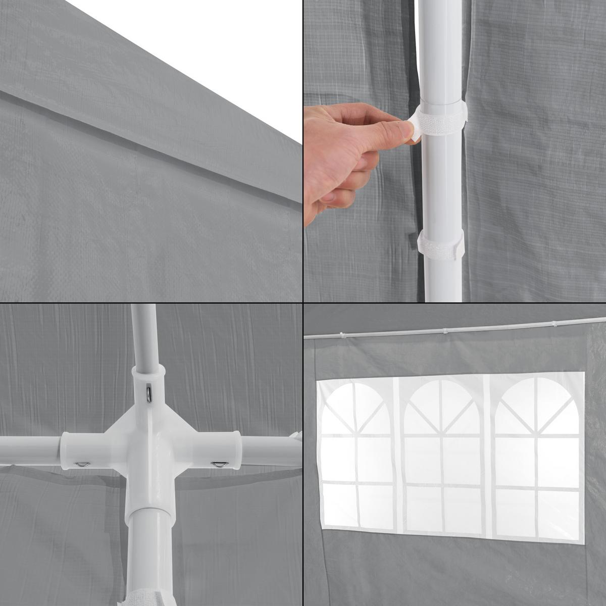 PARTYZELT Wedau - Dunkelgrau, Kunststoff/Metall (900/255/300cm) - casa.pro