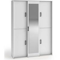 SCHWEBETÜRENSCHRANK Lano 150/205/40 cm 2-türig weiß - Weiß, Holzwerkstoff (150/205/40cm) - Beautysofa