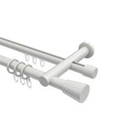 GARDINENSTANGE RUNDROHR-INNENLAUF Platon Sitra 280 cm (geteilt in 2 x 140 cm), 2-läufig, 20 mm Ø Weiß - Weiß, Metall (280cm) - INTERDECO