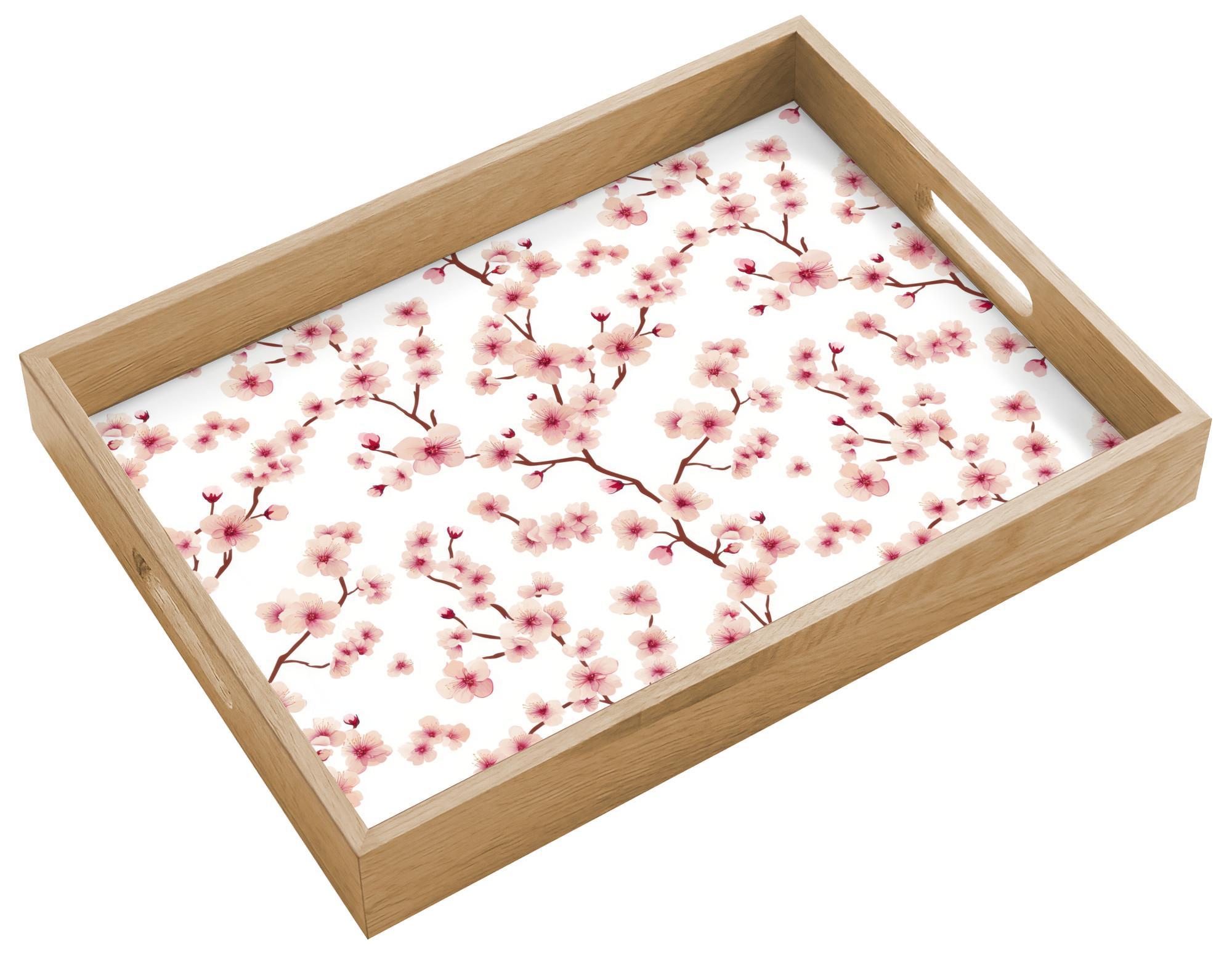 TABLETT Kirschblüte - Zweige - Rosa 40x30 cm - Rosa, Holz (40/5/5cm) - OnlyWow